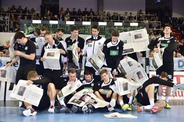 05.02.2016 - Handball - DKB Handball Bundesliga - All Star Day Nürnberg - All Star Game : Nationalmannschaft Nationalteam Deutschland - All Star Team 2016 - DaMa - Team Deutschland - PR-Gruppenfoto