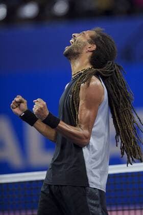 Bilder des Tages - SPORT Jubel Dustin Brown (ger) TENNIS : Open Sud de France 2016 - Montpellier - 05 02 2016 JBAutissier 