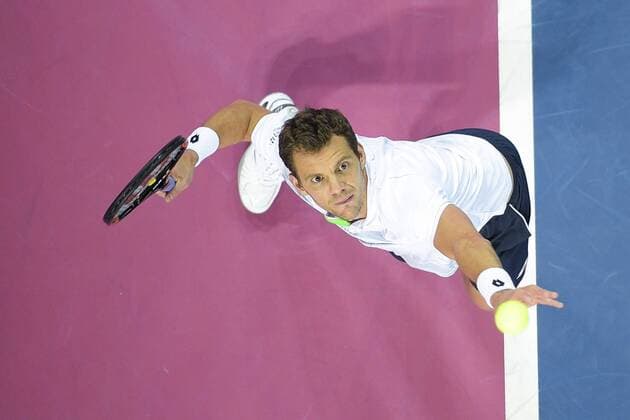 Paul Henri Mathieu (Fra) TENNIS : Open Sud de France 2016 - Montpellier - 06 02 2016 JBAutissier Panoramic 