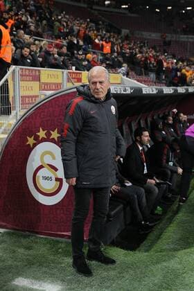 Turkey superlig soccer match between Galatasaray and Torku Konyaspor at Turk Telekom Arena in Istanbul on February 06, 2016. Pictured: Coach Mustafa Denizli of Galatasaray . 