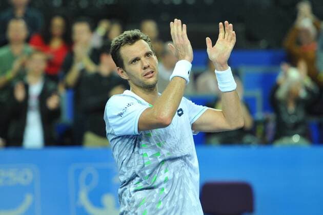 Paul Henri Mathieu (Fra) Misha Zverev (Ger) TENNIS : Open du Sud Montpellier 2016 - 06 02 2016 TennisMagazine Panoramic 
