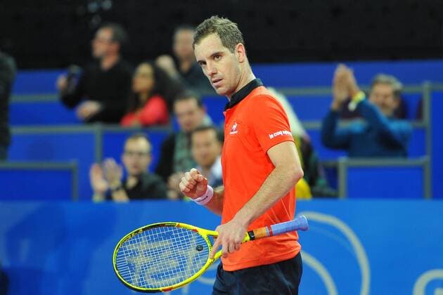 Richard Gasquet (Fra) Dustin Brown (Ger) TENNIS : Open du Sud Montpellier 2016 - 06 02 2016 TennisMagazine Panoramic 