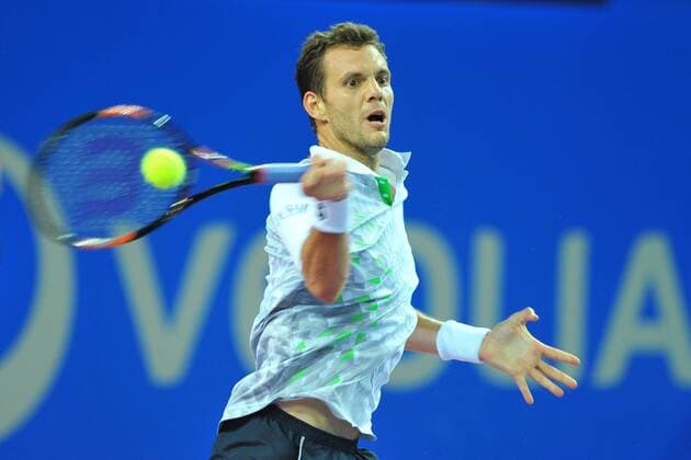 Paul Henri Mathieu (Fra) Misha Zverev (Ger) TENNIS : Open du Sud Montpellier 2016 - 06 02 2016 TennisMagazine Panoramic 