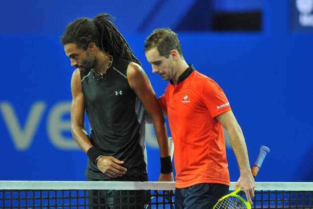 Richard Gasquet (Fra) Dustin Brown (Ger) TENNIS : Open du Sud Montpellier 2016 - 06 02 2016 TennisMagazine Panoramic 