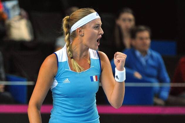 Tennis, FedCup, Frankreich - Italien Kristina Mladenovic (FRA) TENNIS : Fed Cup - FRA vs ITA - 06 02 16 TennisMagazine Panoramic 