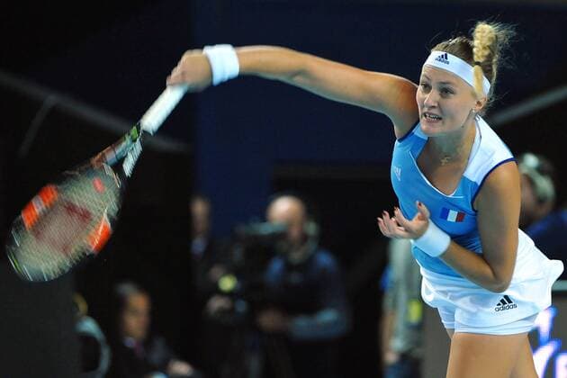 Tennis, FedCup, Frankreich - Italien Kristina Mladenovic (FRA) TENNIS : Fed Cup - FRA vs ITA - 06 02 16 TennisMagazine Panoramic 