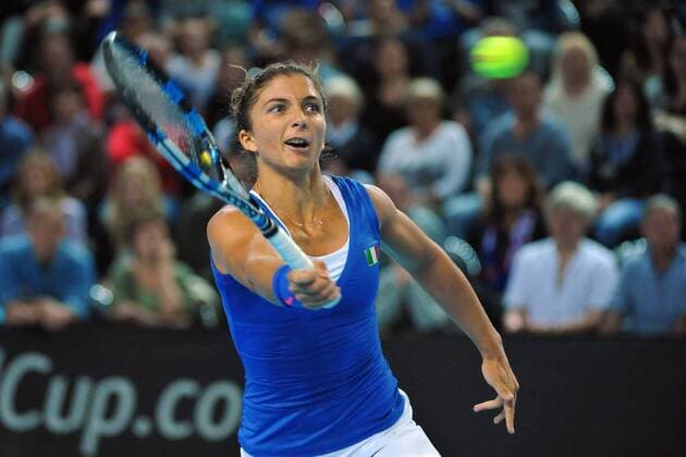Tennis, FedCup, Frankreich - Italien Sara Errani (ITA) TENNIS : Fed Cup - FRA vs ITA - 06 02 16 TennisMagazine Panoramic 