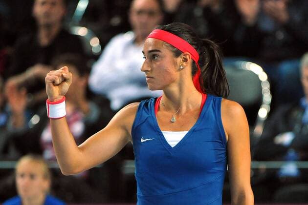 Tennis, FedCup, Frankreich - Italien Caroline Garcia (FRA) TENNIS : Fed Cup - FRA vs ITA - 06 02 16 TennisMagazine Panoramic 