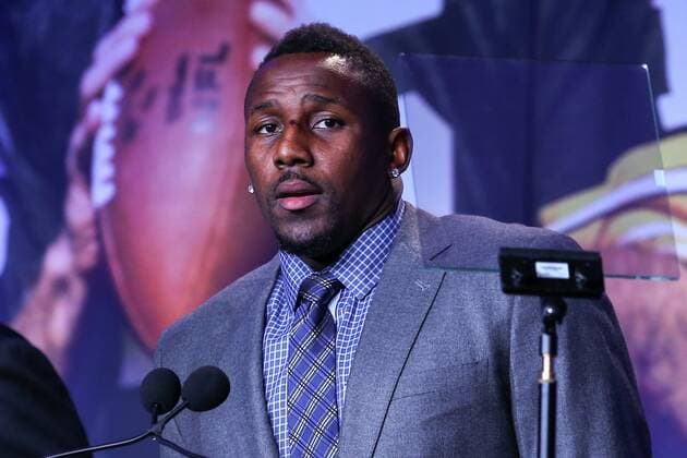 06 FEB 2016: Carolina Panthers outside linebacker Thomas Davis (58) at the 2016 Bart Starr Award at the grand ballroom of the Hilton Union Square in San Francisco California. (Photo by Rich Graessle Icon Sportswire) NFL American Football Herren USA FEB 06 Super Bowl 50 - Super Bowl Breakfast Icon02061657450 EDITORIAL USE ONLY