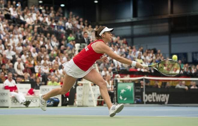 Belinda BENCIC (SUI) Tennis Fed Cup 2016, Deutschland - Schweiz in Leipzig, Deutschland am 07.02.2016,