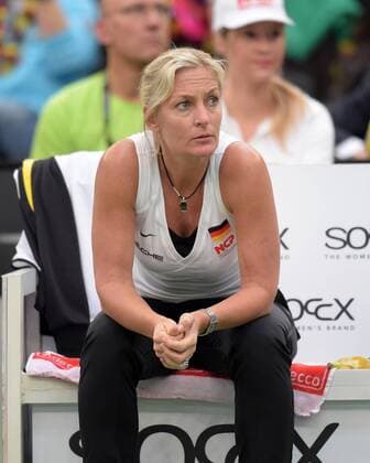 Leipzig Fed-Cup GER Teamchefin Barbara Rittner beim Fed Cup Erste Runde, 4. Spiel - Annika Beck (GER) vs Timea Bacsinszky (SUI), 07.02.2016 Copyright: Modlax Eibner-Pressefoto EP_cma