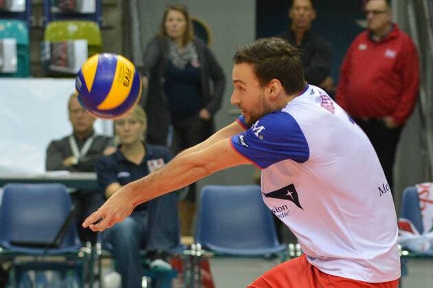 07.02.2016, xtkx, Volleyball 1.Bundesliga, United Volleys Frankfurt - SVG Lüneburg, emspor v.l. Florian Ringseis (United Volleys) ,