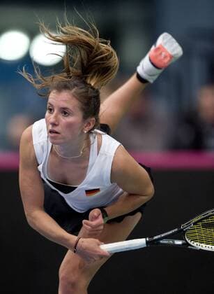 Annika BECK (GER) Tennis Fed Cup 2016, Deutschland - Schweiz in Leipzig, Deutschland am 07.02.2016,