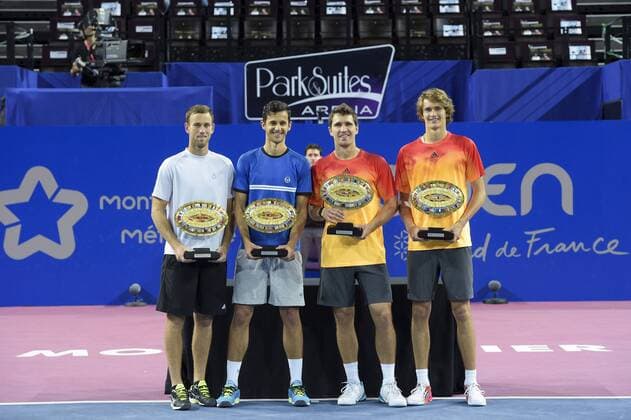 Alexander - Mischa Zverev (ger) Mate Pavic (cro) Michael Venus (nzl) TENNIS : Open Sud de France 2016 - Finale Doppel - Montpellier - 07 02 2016 JBAutissier 