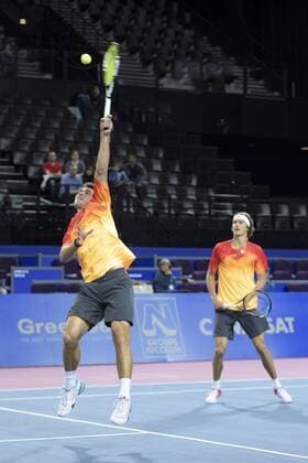 Alexander - Mischa Zverev (ger) TENNIS : Open Sud de France 2016 - Finale Doppel - Montpellier - 07 02 2016 JBAutissier 