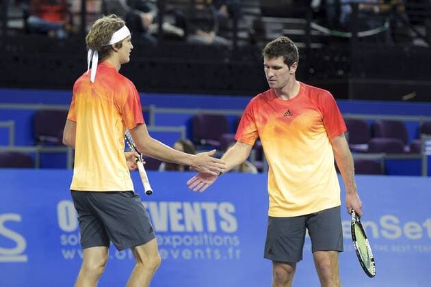 Alexander - Mischa Zverev (ger) TENNIS : Open Sud de France 2016 - Finale Doppel - Montpellier - 07 02 2016 JBAutissier 