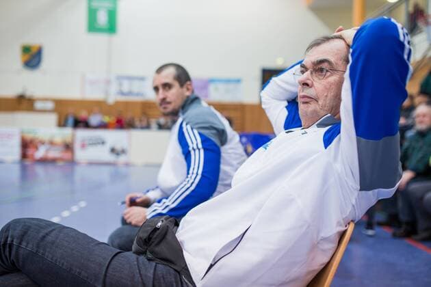 Berlin, Deutschland, 09.02.2016: Volleyball Bundesliga Saison 2015 2016 - Netzhoppers KW-Bestensee - VfB Friedrichshafen. Stelian Moculescu (VfB Friedrichshafen)