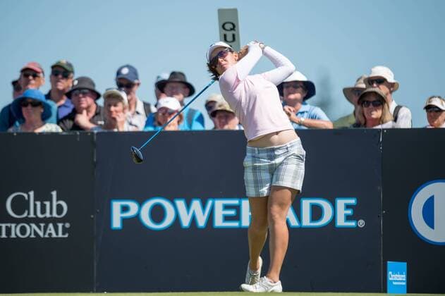 ISPS Handa NZ Women s Open --- Golf --- Day 1 --- 12 02 2016 Christchurch, New Zealand - February 12, 2016 - Hannah Green of Australia tees off during day one of the ISPS Handa New Zealand Women s Open at Clearwater Golf Club on February 12, 2016 in Christchurch, New Zealand.