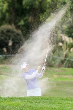 ISPS Handa NZ Women s Open --- Golf --- Day 2 --- 13 02 2016 Christchurch, New Zealand - February 13, 2016 - Hannah Green of Australia plays a bunker shot during day two of the ISPS Handa New Zealand Women s Open at Clearwater Golf Club on February 13, 2016 in Christchurch, New Zealand.