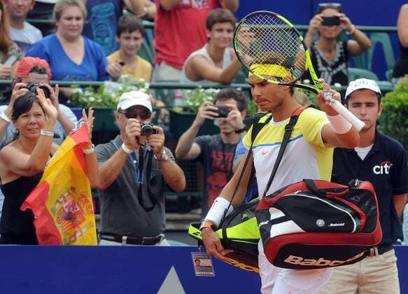 (160214) -- BUENOS AIRES, Feb. 13, 2016 -- Spanish tennis player Rafael Nadal arrives for the semifinal with Austria s Dominic Thiem at the ATP Tennis Herren Argentina Open in Buenos Aires, capital of Argentina, Feb. 13, 2016. Rafael Nadal lost 1-2. Raul Ferrari TELAM) (jp) (fnc) (SP)ARGENTINA-BUENOS AIRES-TENNIS TOURNAMENT e TELAM 