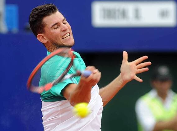 (160214) -- BUENOS AIRES, Feb. 13, 2016 -- Austrian tennis player Dominic Thiem hits a return to Spain s Rafael Nadal during the semifinal of the ATP Tennis Herren Argentina Open in Buenos Aires, capital of Argentina, on Feb. 13, 2016. Dominic Thiem won 2-1. Raul Ferrari TELAM) (jp) (fnc) (SP)ARGENTINA-BUENOS AIRES-TENNIS TOURNAMENT e TELAM 