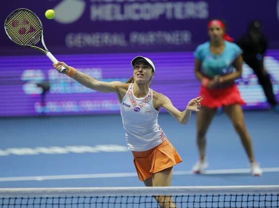 Tennis, WTA Turnier in St. Petersburg, Martina Hingis und Sania Mirza gewinnen im Doppel St.Peterburg ladies trophy 2016. Double.HINGIS M. (SUI) & MIRZA S. (IND)- DUSHEVINA V. (RUS) & KREJCIKOVA B. (CZE).