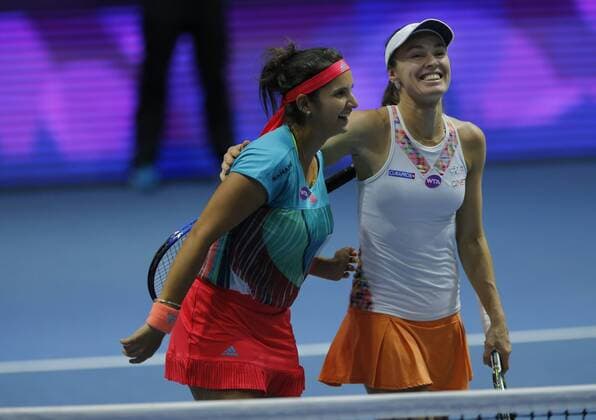 Tennis, WTA Turnier in St. Petersburg, Martina Hingis und Sania Mirza gewinnen im Doppel St.Peterburg ladies trophy 2016. Double.HINGIS M. (SUI) & MIRZA S. (IND)- DUSHEVINA V. (RUS) & KREJCIKOVA B. (CZE).