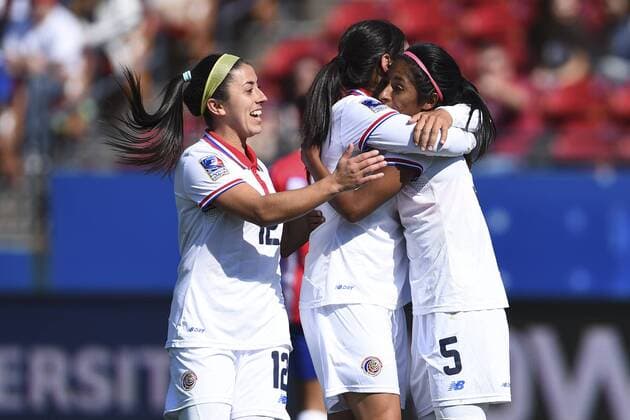 February 13, 2016: Costa Rica defender Diana SÃƒÂ¡enz (5) after scoring during the match between Costa Rica and Puerto Rico during the CONCACAF 2016 Olympic Qualifying Championship at Toyota Stadium, in Frisco, Texas. Costa Rica defeated Puerto Rico 9-0. Soccer 2016: Costa Rica vs Puerto Rico FEB 13 - ZUMAc04_