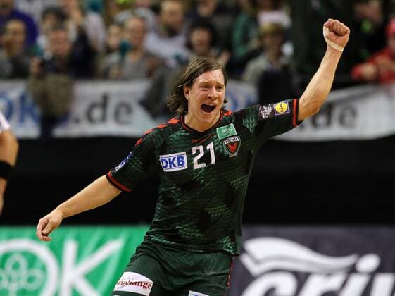Mattias Zachrisson Freude Emotion jubelnd Jubel nach Tor Handball DKB Bundesliga Herren Saison 2015 2016 14.02.2016 Füchse Berlin vs. MT Melsungen MTM