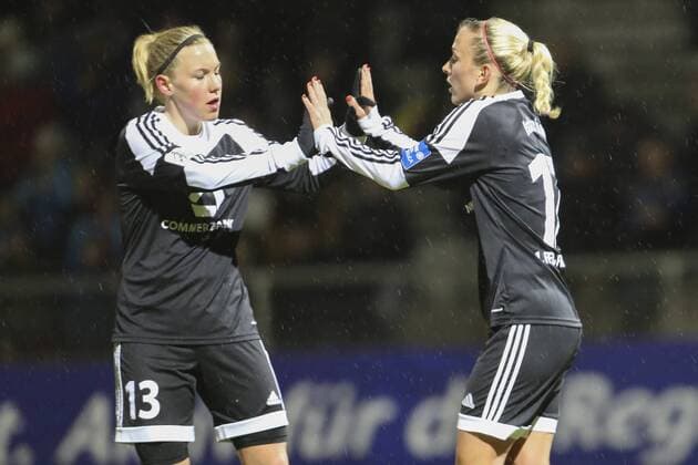 Frankfurt Tor, Marith Priessen (FFC, 13) und Mandy Islacker (FFC, 17) Copyright: Roskaritzx Eibner-Pressefoto EP_rrz