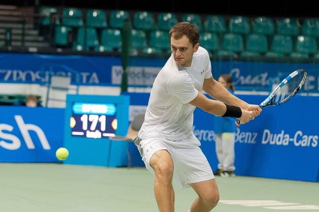 Tennis, ATP-Turnier in Breslau Breslau, Tennis, CHALLENGER TOUR WROCLAW OPEN 2016 ALEKSANDR NEDOVYESOV (KAZ),  160216_KRP1616