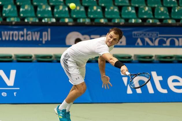 Tennis, ATP-Turnier in Breslau Breslau, Tennis, CHALLENGER TOUR WROCLAW OPEN 2016 ALEKSANDR NEDOVYESOV (KAZ),  160216_KRP1694
