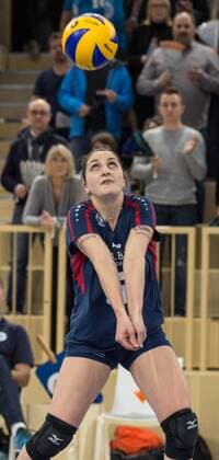 Volleyball - 1. Bundesliga Frauen - 17.02.2016, VC WIESBADEN vs. NAWARO STRAUBING, (VCW), (STRAUBING), Alyssa Longo -