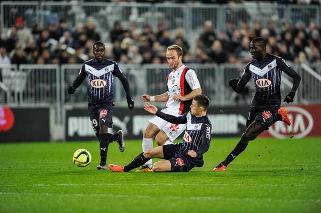 Fußball, Girondins Bordeaux - OGC Nizza Valere Germain (ogc) - Fussball Frankreich, Ligue 1, Girondins Bordeaux vs. OGC Nice - 19 02 2016 ThierryBreton Panoramic 