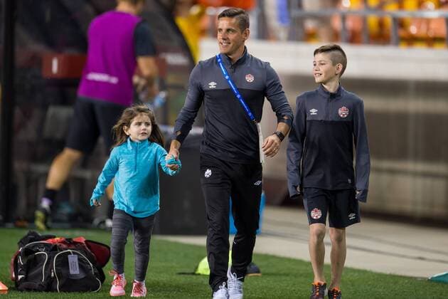 February 19, 2016: Canada head coach John Herdman walks with his kids after a semi-final CONCACAF Olympic Qualifying soccer match between Canada and Costa Rica at BBVA Compass Stadium in Houston, TX. .. Soccer 2016: Canada vs Costa Rica FEB 19 - ZUMAc04_