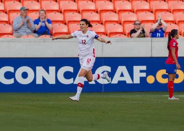 19 February 2016: Canada Forward Christine Sinclair (12) scores a goal in the first half during the Women s Olympic semi-final qualifying game between Canada and Costa Rica at BBVA Compass Stadium in Houston, Texas. (Photograph by Leslie Plaza Johnson Icon Sportswire) SOCCER: FEB 19 Women s Olympic Qualifying - Semifinal - Canada v Costa Rica Icon16021901 EDITORIAL USE ONLY