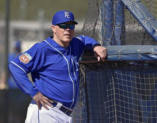 Feb. 20, 2016 - Surprise, AZ, USA - Kansas City Royals manager Ned Yost during a spring training workout on Saturday, Feb. 20, 2016, in Surprise, Ariz. Kansas City Royals spring training - ZUMAm67_