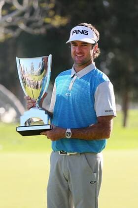 February 21, 2016: Bubba Watson holds up the winners trophy after winning the Northern Trust Open at Riviera Country Club in Pacific Palisades, CA. (Photo by Adam Davis Icon Sportswire) February 21, 2016: ____ hits a shot during the fourth round of the Northern Trust Open at Riviera Country Club in Pacific Palisades, CA. (Photo by Adam Davis Icon Sportswire) GOLF: FEB 21 PGA Golf Herren - Northern Trust Open - Final Round Icon160221701 EDITORIAL USE ONLY