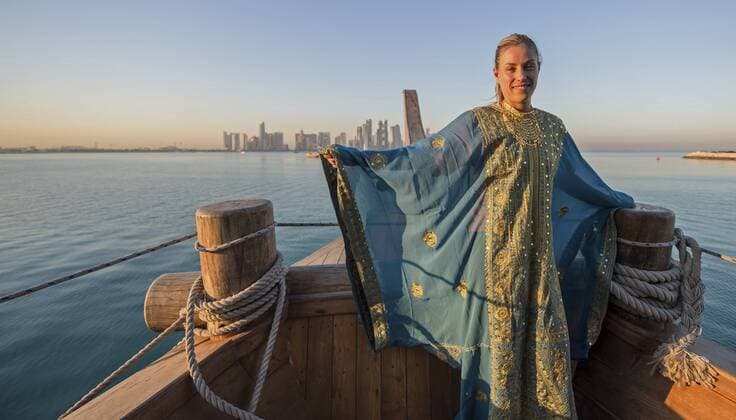 Doha Qatar, Tennis 2016 Qatat Total Open Vor der Doha Skyline : v.L.:Angelique Kerber ,Deutschland
