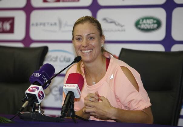 Bilder des Tages - SPORT Doha Qatar, Tennis 2016 Qatar Total Open v.L.:Angelique Kerber ,Deutschland PK