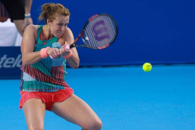 Russian Anastasia Pavlyuchenkova returns the ball against Polish Ursula Radwanska, during a match of the Mexican Open in Acapulco, Mexico, on 22 February 2016. The event runs from 22 to 27 February 2016. EFE Alex Cruz Mexican Open in Acapulco !ACHTUNG: NUR REDAKTIONELLE NUTZUNG!  MEX43 20160223-635917910528938791