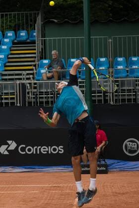 Tennis, ATP-Turnier in Sao Paulo Feb. 23, 2016 - Sao Paulo, Sao Paulo, Brazil - Blaz Rola (SLO) during match of Brasil Open 2016 Tennis tournament in Sao Paulo, Brazil. Brasil Open 2016 - ZUMAm145