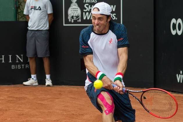 Tennis, ATP-Turnier in Sao Paulo Brazil Open Tennis SA??O PAULO, Brazil - 02 23 2016: BRAZIL OPEN DE TE??NIS - The tennis player Paolo Lorenzi during Brazil Open Te??nis held at Clube Pinheiros, West Side. (Photo: Alexandre Moreira FotoArena)  AlexandrexMoreira