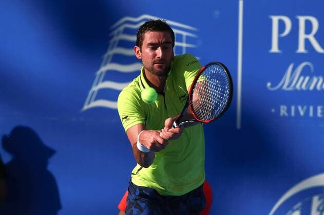 Croatian tennis player Marin Cilic and US Ryan Harrison in action during a Mexico Tennis Open match held in Acapulco, Guerrero, Mexico, 23 February 2016. MEXICO TENNIS OPEN !ACHTUNG: NUR REDAKTIONELLE NUTZUNG!  MEX05 20160224-635918751348397413