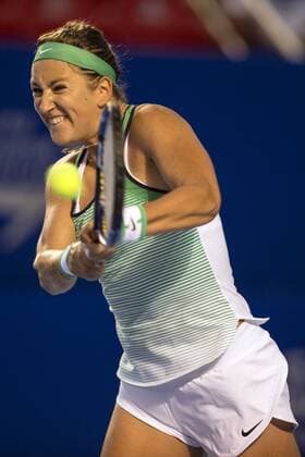 Victoria Azarenka of Belarus competes during the women s singles first round match against Polona Hercog of Slovenia at the Mexican Open 2016 in Acapulco, Mexico, on Feb. 23, 2016. Jesus Espinosa) (jp) (sp) (SP)MEXICO-ACAPULCO-TENNIS-MEXICAN OPEN e JesusxEspinosa 