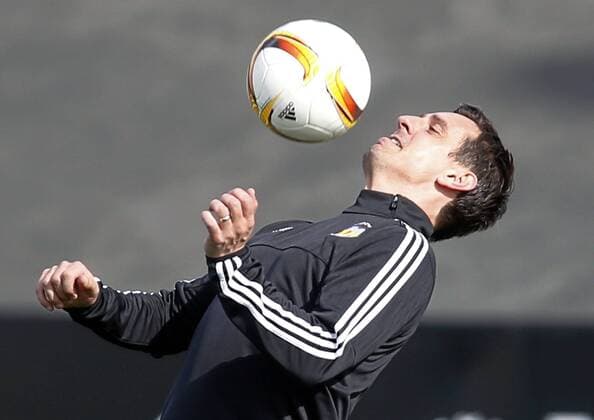 Fußball, Europa League, FC Valencia Training. Gary Neville. Valencia training session. In this picture, Gary Neville. xJOSExANTONIOxSANZx 