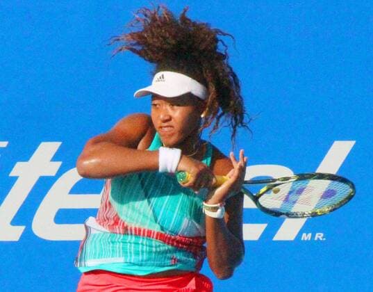 Tennis: Osaka advances to q finals in Acapulco Naomi Osaka of Japan hits a forehand on her way to a 6-3, 7-6(5) victory over Colombia s Mariana Duque-Marino in the second round of the Abierto Mexicano Telcel in Acapulco, Mexico, on Feb. 24, 2016. Osaka will play second-seeded American Sloane Stephens in the quarterfinals. 