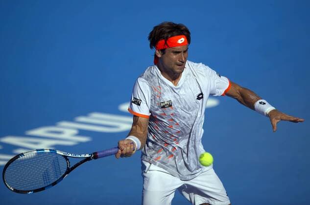 (160225) -- GUERRERO, Feb 25, 2016 -- Spain s David Ferrer returns the ball to Ukrania s Alexandr Dolgopolov during the men s singles second round match, at the Mexican Open 2016, in Acapulco, state of Guerrero, Mexico, on Feb. 24, 2016. Dolgopolov won the match. ) (vf) (SP)MEXICO-GUERRERO-TENNIS-OPEN JESUSxESPINOSA 