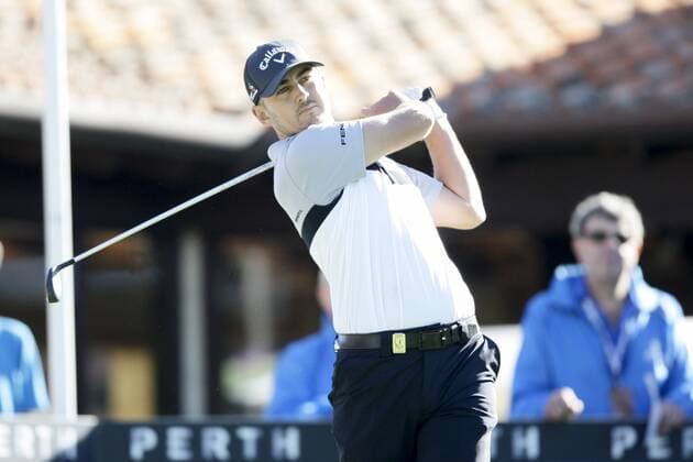 25.02.2016. Perth, Australia. ISPS HANDA Perth International Golf. Max McCardle (AUS) hits his first shot for the tournament on tee 1 day 1. xActionxPlusxOperationsx  ActionPlus11710805