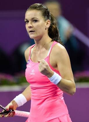 DOHA, Feb. 25, 2016 -- Agnieszka Radwanska of Poland reacts during the women s singles quarterfinal match against Roberta Vinci of Italy at the WTA Tennis Damen Qatar Open 2016 in Doha, Qatar, Feb. 25, 2016. Agnieszka Radwanska won 2-1. ) (SP)QATAR-DOHA-TENNIS-WTA QATAR OPEN 2016 Nikku 